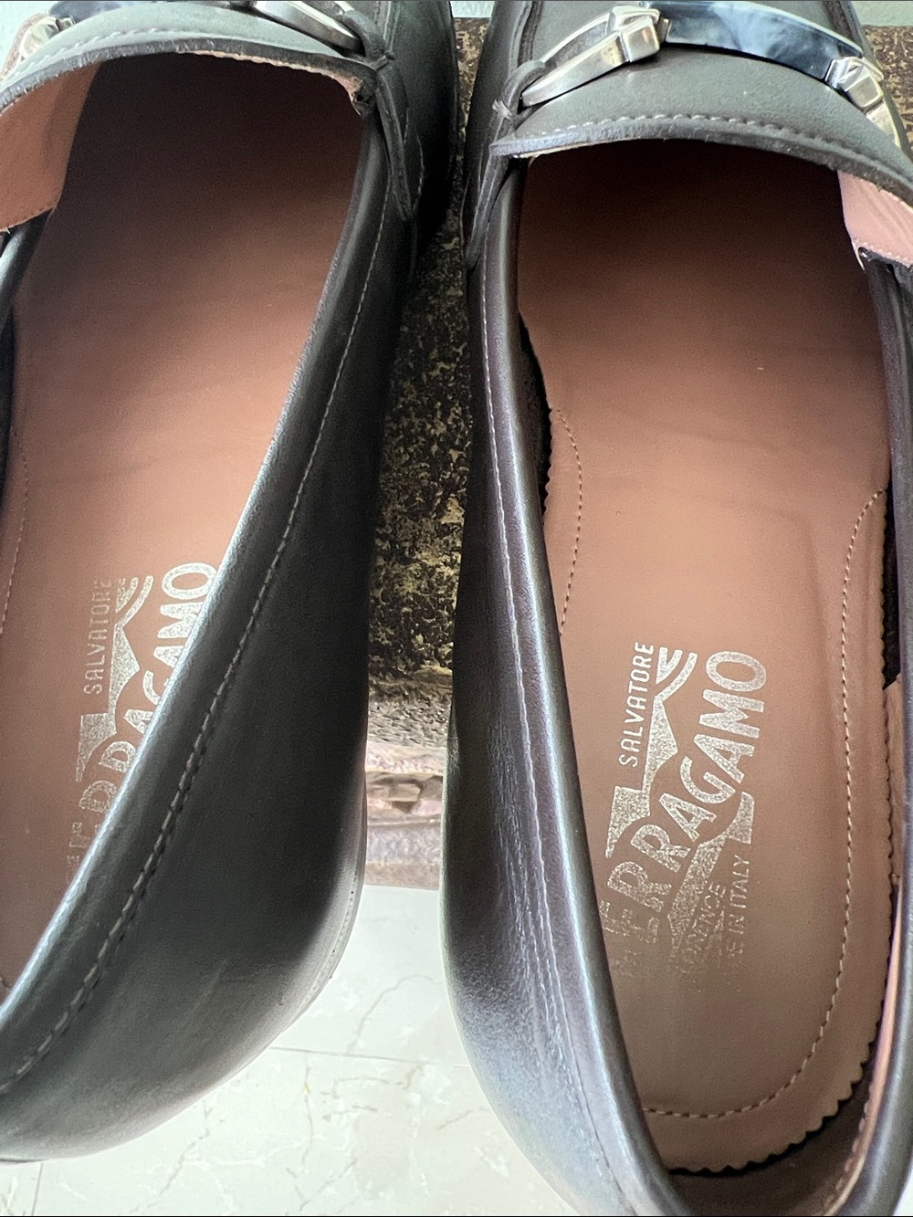 Salvatore Ferragamo Dark Brown Leather Bit Slip-On Loafers - Picture 4 of 9